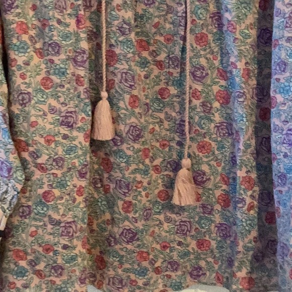 NWOT Lucky Brand Floral Boho Peasant Blouse, Size L - Picture 3 of 10